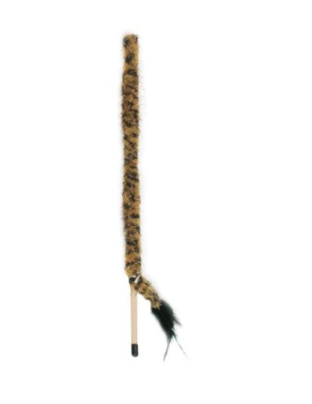 Canne à pêche peluche et plumes pour chat