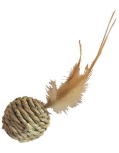 Jouet boule plume pour chat