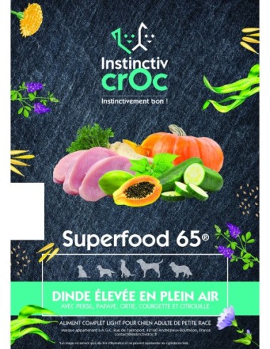 Croquettes Superfood petite race - à la dinde - Instinctiv crOc