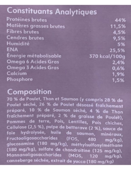Croquettes sans céréales allégées au poulet/thon/saumon pour chat - Instinctiv crOc