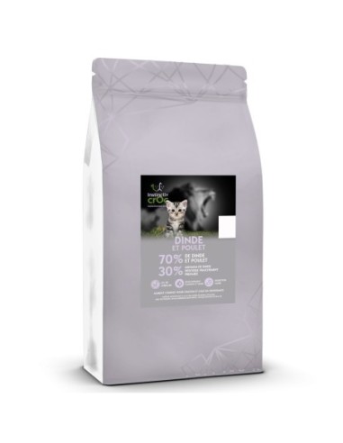 Croquettes sans céréales à la dinde et au poulet pour chaton - Instinctiv crOc