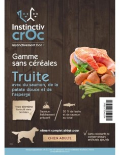 Croquette sans céréales allégée à la truite pour chien adulte / sénior - INSTINCTIV CROC