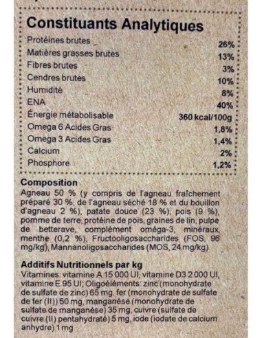 Croquettes sans céréales à l'agneau pour chien - INSTINCTIV CROC