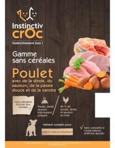 Croquettes sans céréales au poulet pour chiot - INSTINCTIV CROC
