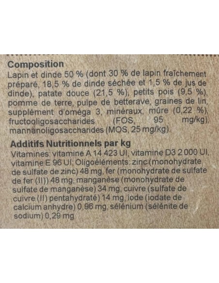 Croquette sans céréales au lapin pour chien adulte - INSTINCTIV CROC