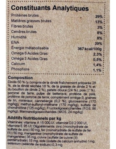 Croquettes sans céréales à la dinde pour chien de grande Race  - INSTINCTIV CROC