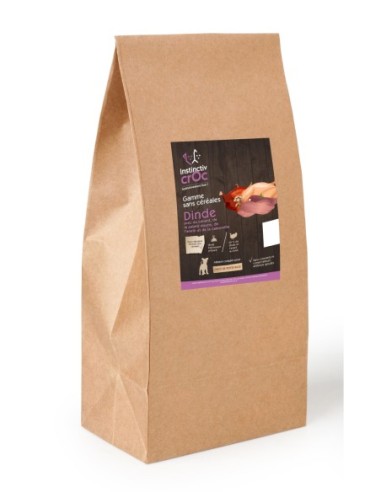 Croquettes sans céréales à la dinde pour chiot de petite race - INSTINCTIV CROC