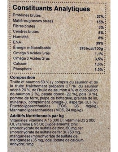 Croquettes sans céréales au saumon pour chien de petite race - INSTINCTIV CROC