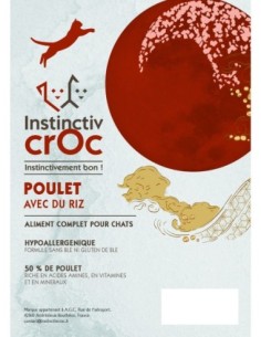 Croquette Super Premium poulet chat  - INSTINCTIV CROC