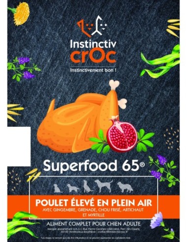 Croquettes Superfood - Poulet élevé en plein air - Instinctiv crOc