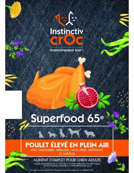 Croquettes Superfood - Poulet élevé en plein air - Instinctiv crOc