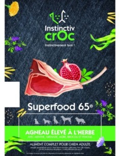 Croquettes superfood sans céréales à l'agneau élevé à l'herbe pour chien - INSTINCTIV CROC