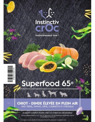 Croquette Dinde élevée en plein air Superfood - pour chiots