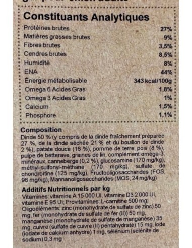 Croquettes sans céréales allégées à la dinde pour chien - INSTINCTIV CROC