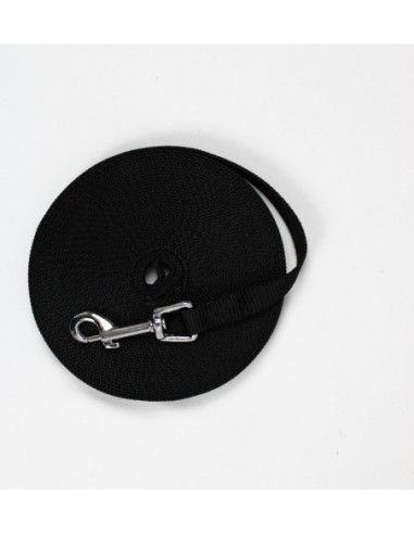 Longe nylon noire en sangle plate -  9m * 15mm