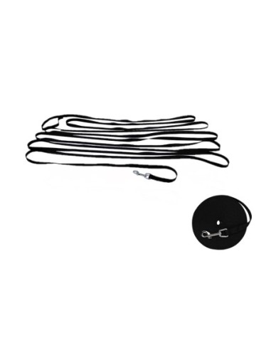 Longe nylon noire en sangle plate -  9m * 15mm