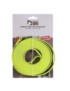 Longe réflichissante silicone jaune fluo en sangle plate 5m