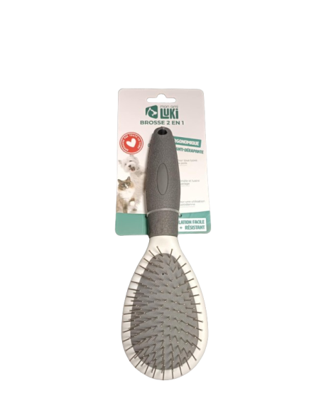 Brosse 2 en 1 avec un manche rubber - Mon ami Luki