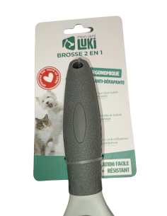 Brosse 2 en 1 avec un manche rubber - Mon ami Luki 2