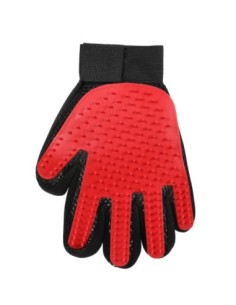 GANT DE TOILETTAGE ROUGE OU BLEU 22X18CM