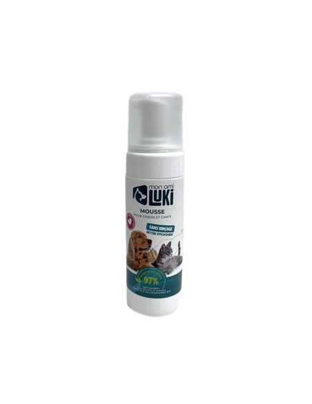 Mousse sans rinçage pour chiens et chats 150 mL - Mon Ami Luki
