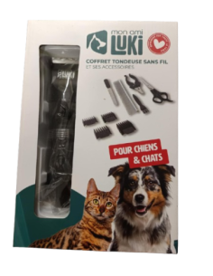 Coffret tondeuse sans fil et ses accessoires pour chien et chat - Mon ami Luki