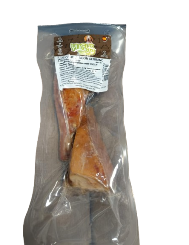 2 demi-os de jambon serrano 370GR  (emballé sous vide) - friandises naturelles pour chien