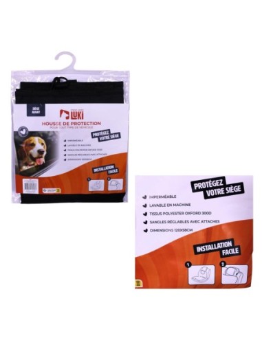Protection de voiture pour animaux – place avant imperméable 120x58 noir - Mon Ami Luki