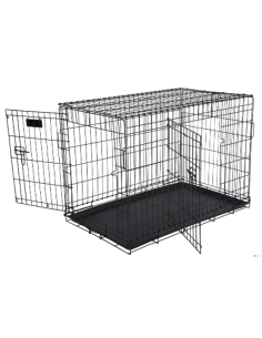 Cage en métal grillagée noir avec plateau