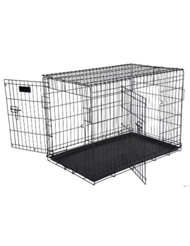 Cage en métal grillagée noir avec plateau