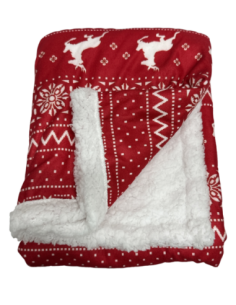 Couverture Noël Sherpa pour Chien et Chat - Rouge et Blanc