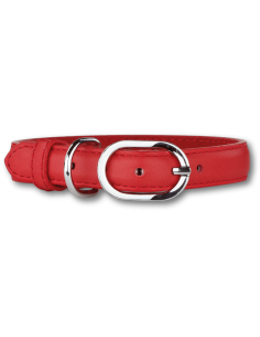 Collier chien Doxtasy Dog Collar Red / Silver en cuir