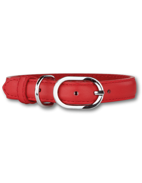 Collier chien Doxtasy Dog Collar Red / Silver en cuir