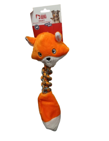 Jouet peluche avec corde en forme de renard - Mon ami Luki