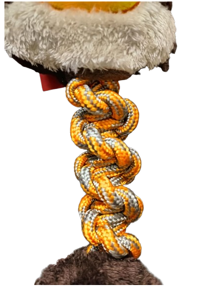 Jouet peluche avec corde en forme de canard marron - Mon ami Luki