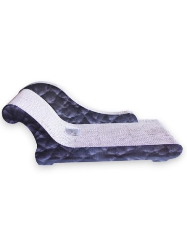 Griffoir forme canape allonge 60x25x22cm- imprime ass noir, taupe, blanc