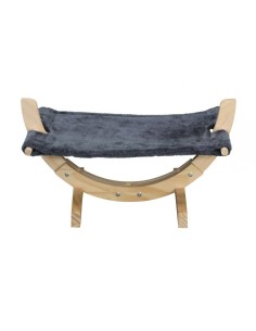 HAMAC BOIS ET TISSUS GRIS 29X57X31CM