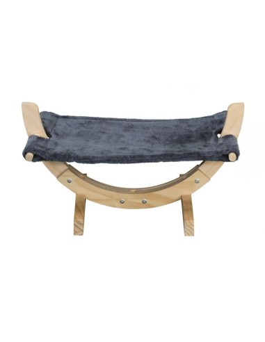 HAMAC BOIS ET TISSUS GRIS 29X57X31CM