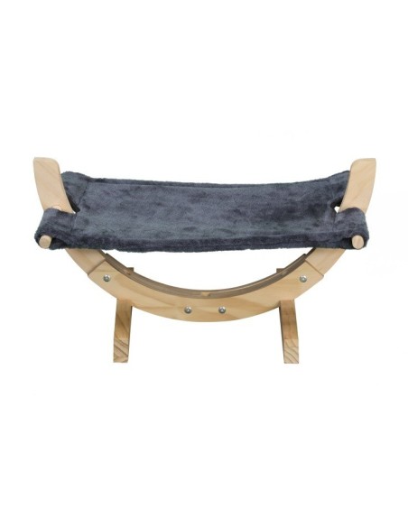 HAMAC BOIS ET TISSUS GRIS 29X57X31CM