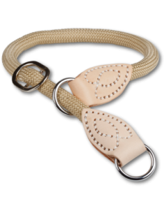 Ensemble laisse et collier corde luxe ROUNDROPE NATURAL 10mm