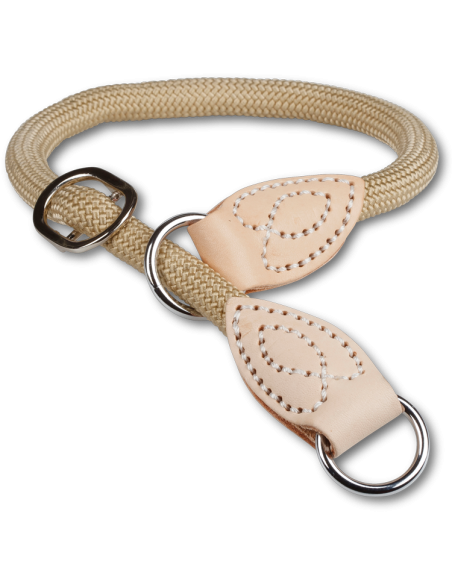 Ensemble laisse et collier corde luxe ROUNDROPE NATURAL 10mm