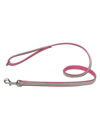 Laisse cuir Artleather Coco's Choice White/Pink