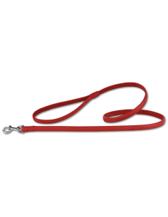 Laisse cuir pour chien Doxtasy Dog Leash Red / Silver