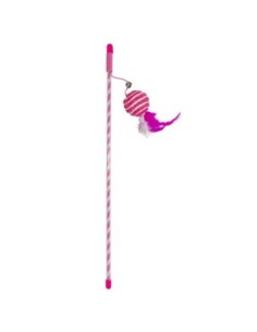 Canne à pêche catchy balle à paillettes rose - Jouet pour Chat
