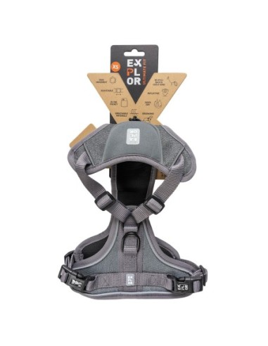 Harnais ultimate safety gris reflective pour chien