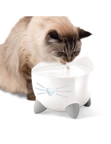 Coffret PIXI combo: fontaine à eau + gamelle en acier inoxydable pour chat - coloris blanc