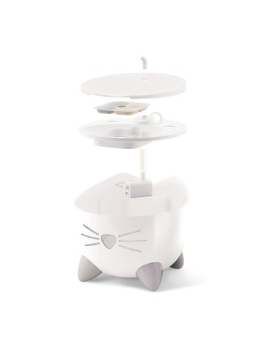 Coffret PIXI combo: fontaine à eau + gamelle en acier inoxydable pour chat - coloris blanc