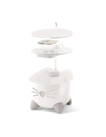 Coffret PIXI combo: fontaine à eau + gamelle en acier inoxydable pour chat - coloris blanc
