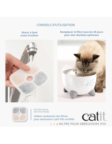 Lot de 3 filtres pour fontaine à eau Catit PIXI