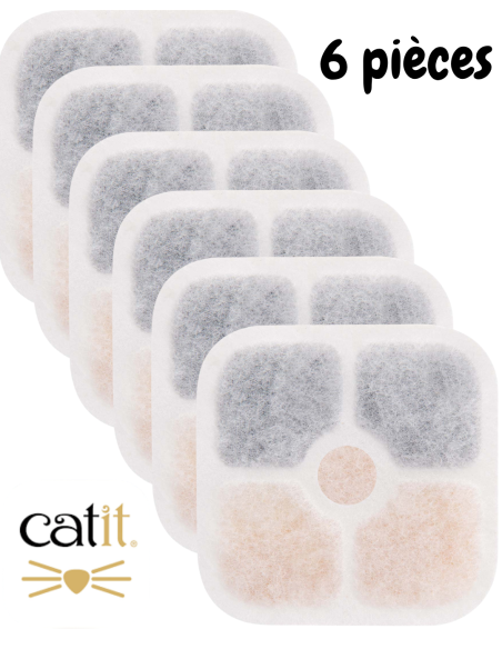 Lot de 6 filtres pour fontaine à eau Catit PIXI